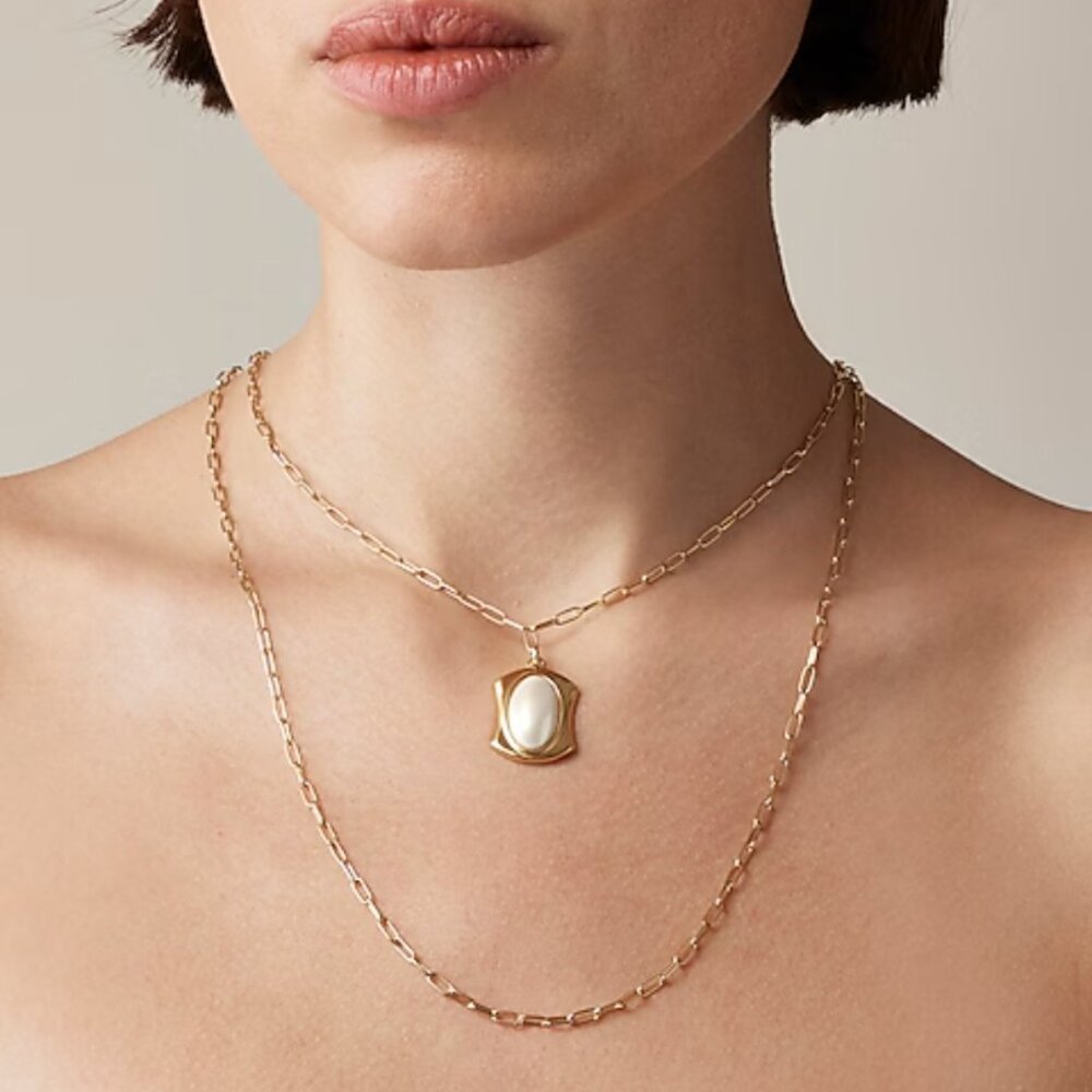 NWT JCREW Layered pearl pendant necklace